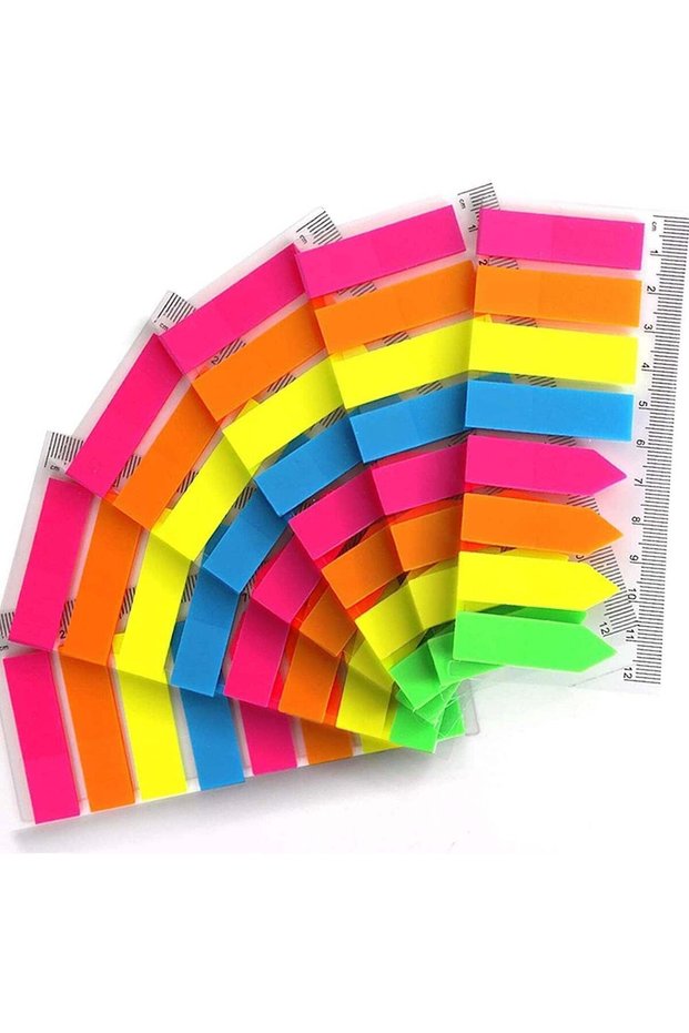 6 Packs Index Tab, 960 Pcs PET Translucent Rectangle and Arrow Sticky Notes Flags, Sticky Page Mark