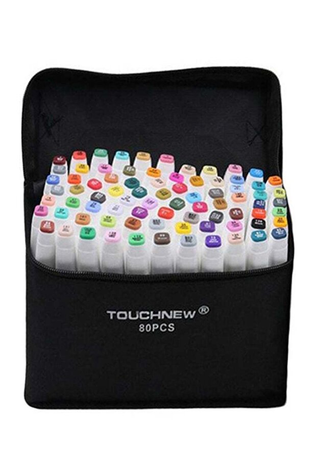80-Piece Alcohol-Based Dual Head Art Markers Set Multicolour