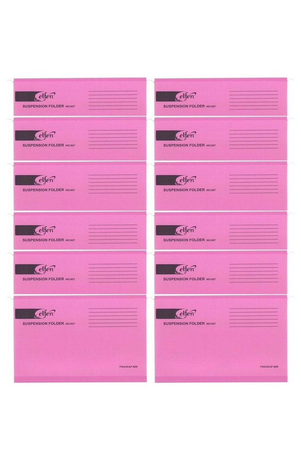12-Piece Foolscap Size Hanging File Pink Colour