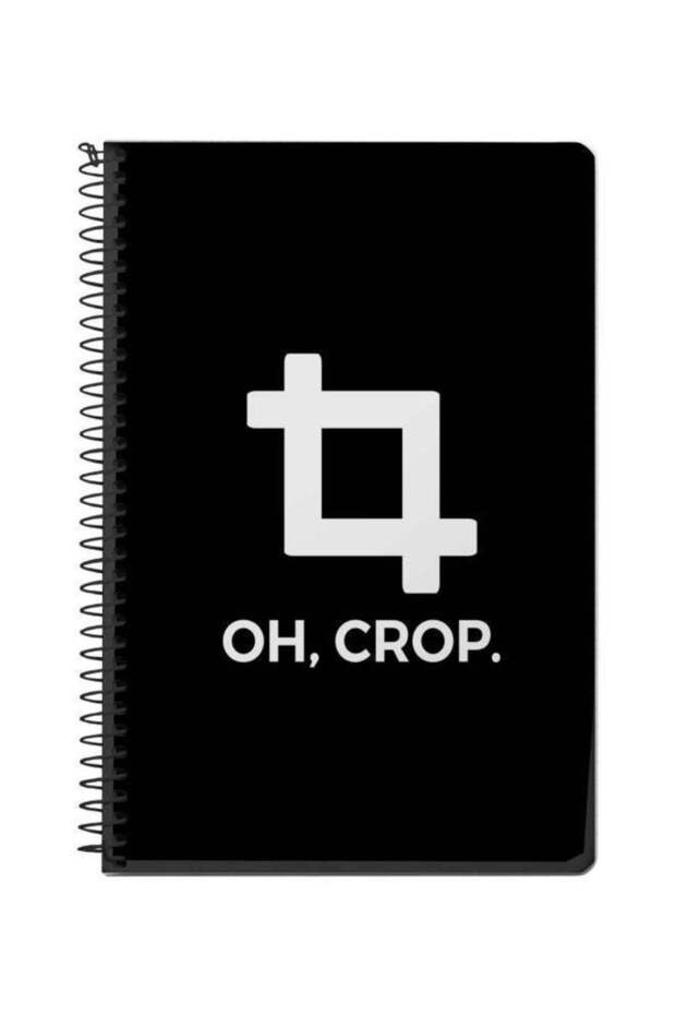 A5 Oh Crop Printed Spiral Bound Notebook Black/White
