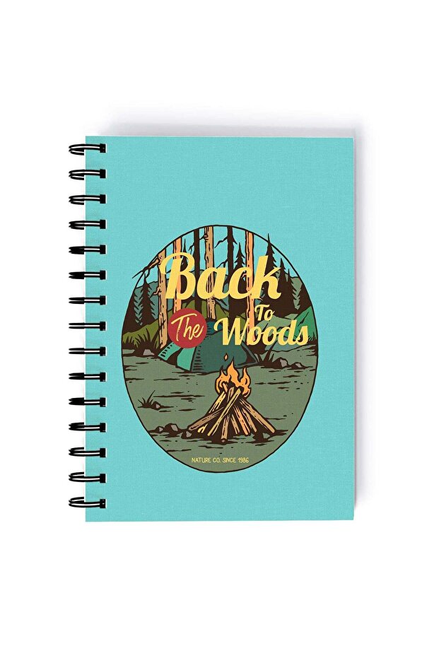 Back To Wood Design Rectangle Spiral A5 Notebook Multicolour