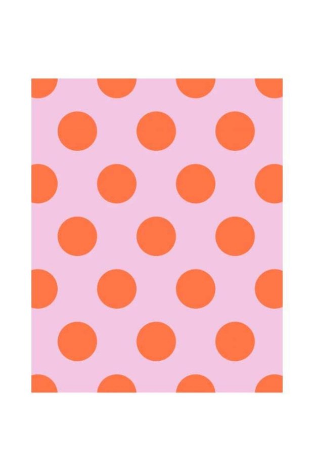 Polka Dot Wrapping Paper Roll - Pink Cherub and Blood Orange