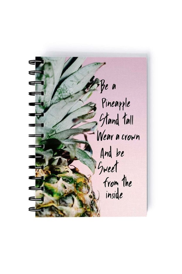 Spiral A4 Notebook Inspirational Quote Motivations Pineapple Pink Aesthetics