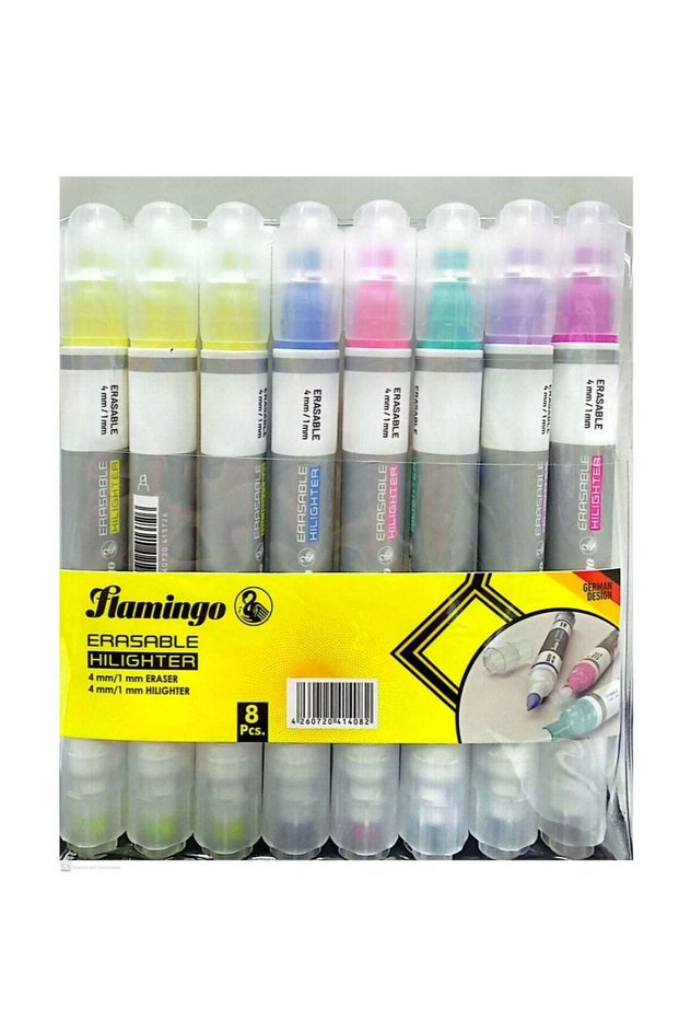 Twin Sided Erasable Hilighters Multicolor Pack OF 8