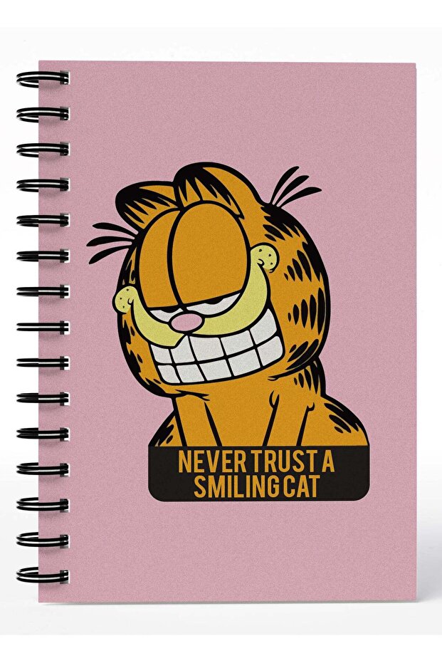 Wirebound Spiral Notebook Garfield Smiling Cat Lined Writing Journal