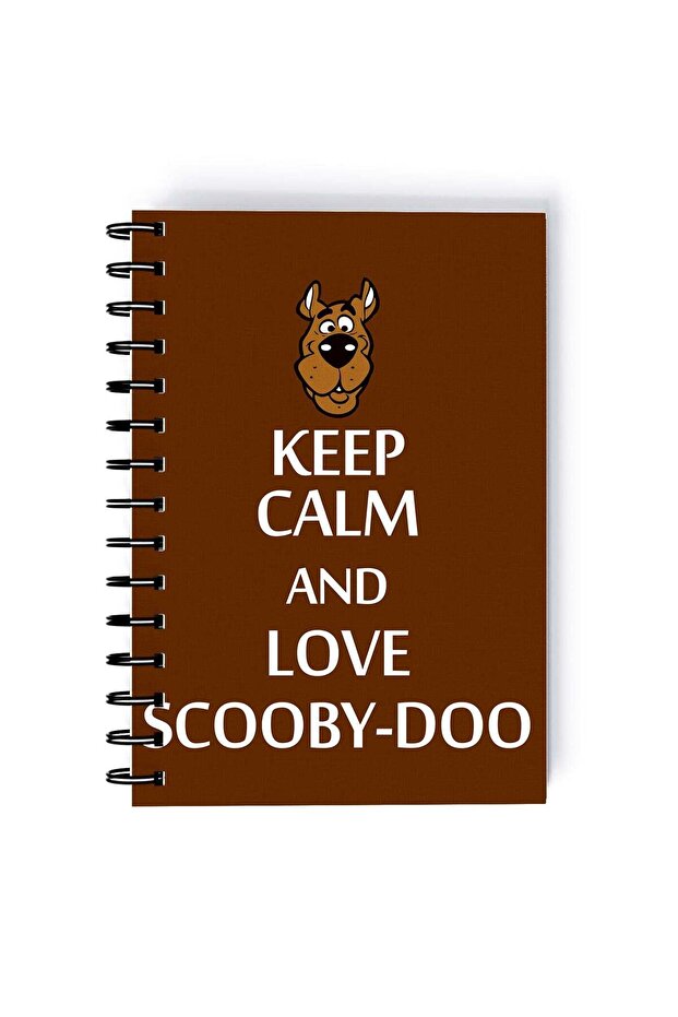 Spiral A5 Notebook Scooby Doo Keep Calm and Love Brown Aesthetics