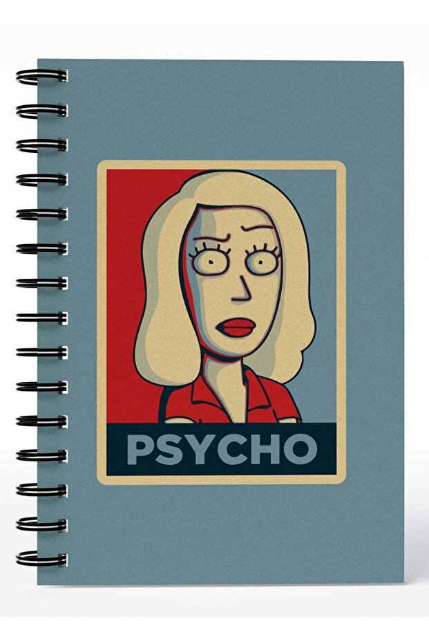 Wirebound Spiral Notebook Psycho Hope Rick And Morty Poster Lined Writing Journal