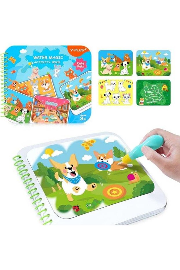 YPLUS Water Reveal Activity Books, Educational Coloring Book with Water Pen for Kids 1-6 Years, Cre