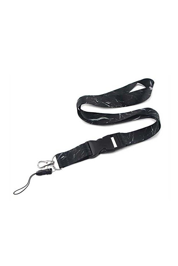 Marble Pattern Mobile Phone Lanyard, Detachable Lanyard With Buckle, Polyester Lanyard Working Cert