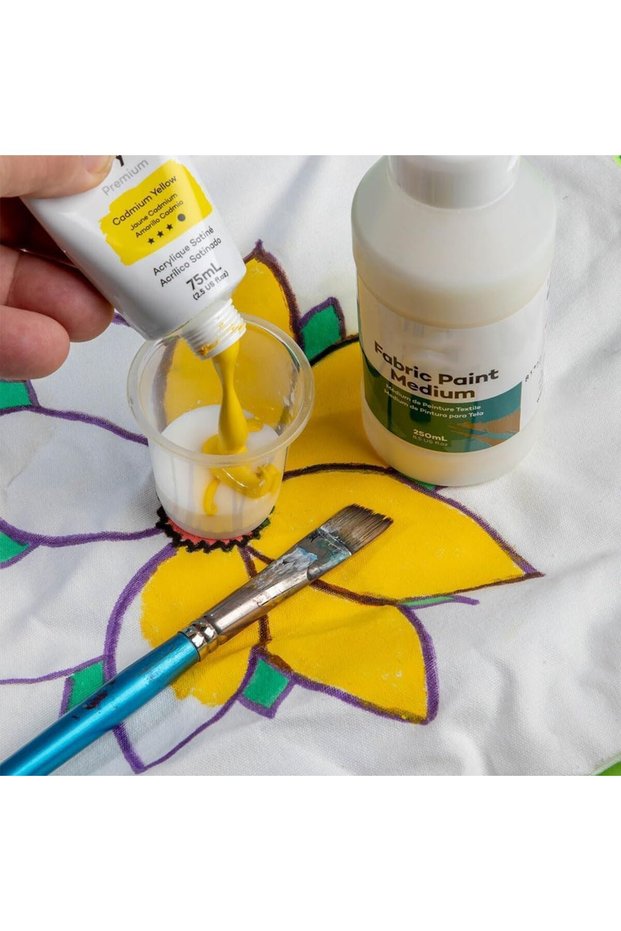 Fabric Paint Medium 8.5oz (250ml) – Textile Medium for Fabric Painting, Prevents Flaking & Cracking