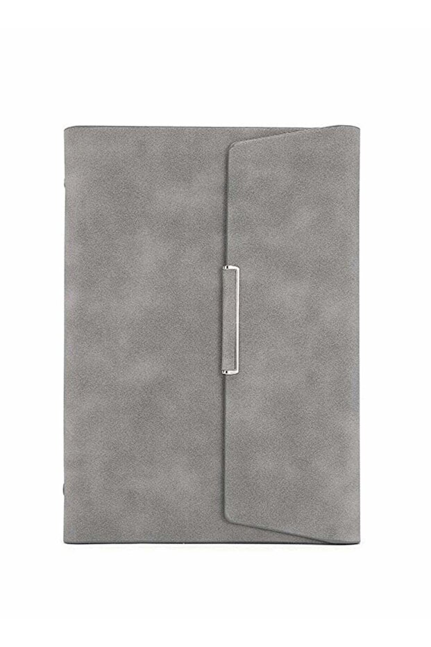 A5 3-Folds Loose-Leaf Notebook - Stylish Grey Diary for Business & Office Use, Ideal Size 235 * 175