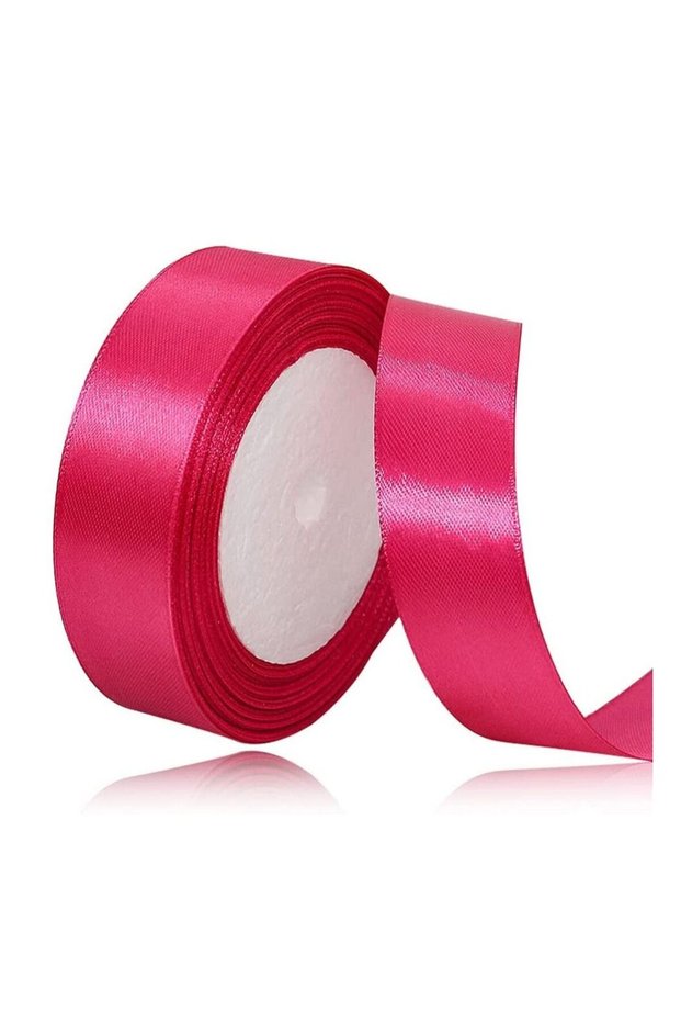 Deep Pink Satin Ribbon, 24mm x 25yd Fabric Polyester Ribbon for Gift Wrapping, Party Favors, Weddin
