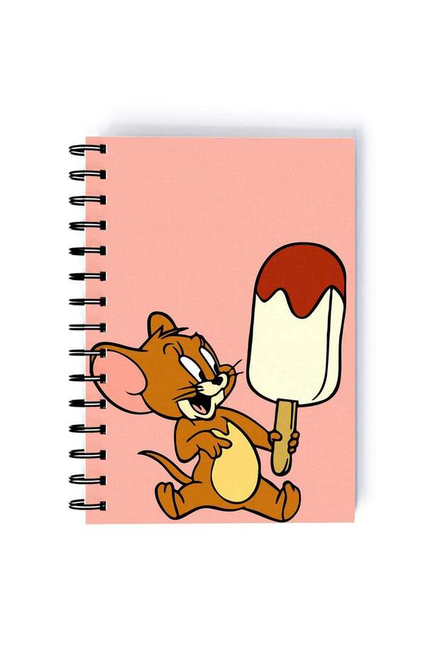Tom And Jerry Printed Spiral A5 Notebook Grey/Brown/Pink