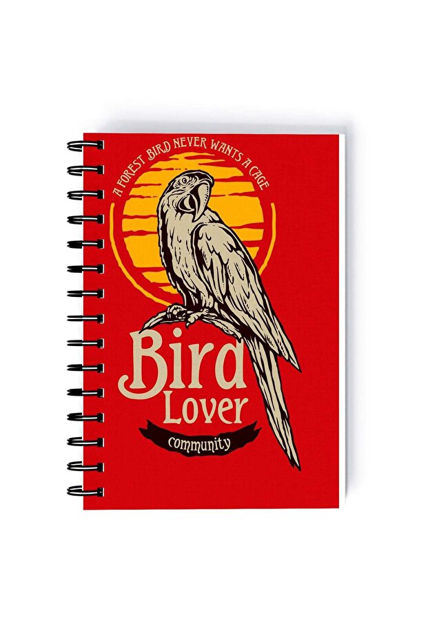 Bird Love Design Rectangle Spiral A5 Notebook Multicolour