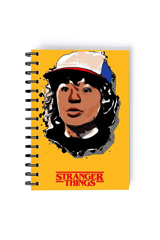 Bite Waffle Pie Stranger Things Printed Spiral A5 Notebook Yellow