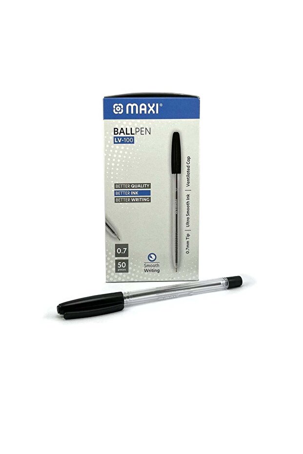 Maxi Ball Pont Pen 0.7mm Box Of 50Pc Black Ink