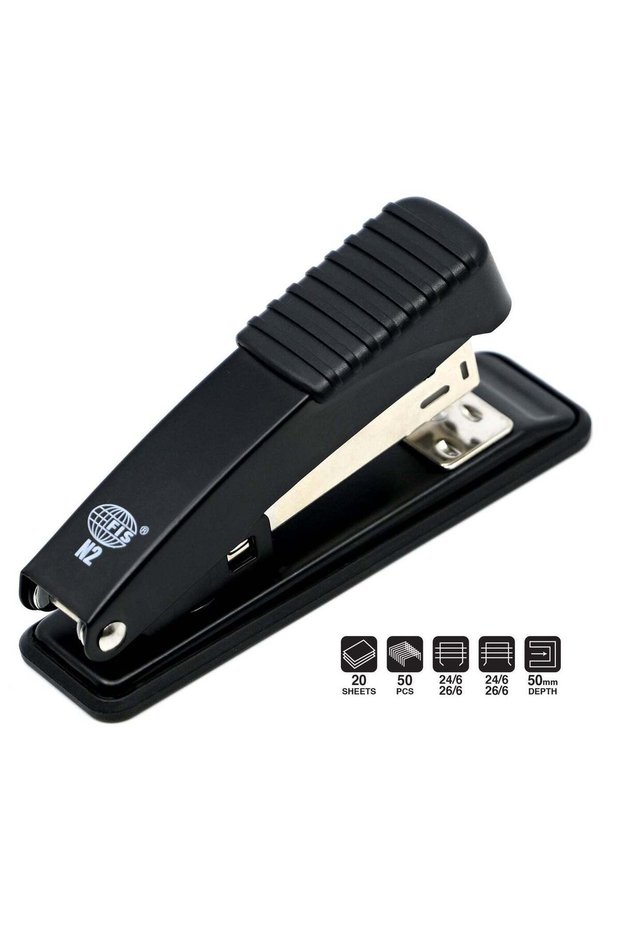 FIS Metal Office Stapler with Max Capacity 50 Staple Pins, Full Strip No. 24/6&26/6 mm, depth 50 mm