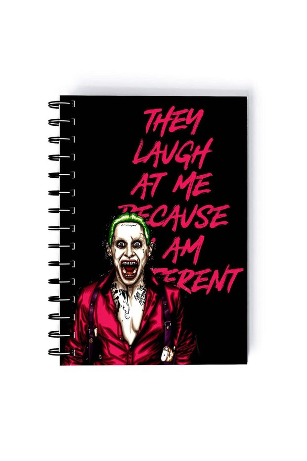 Spiral A4 Notebook Joker Comic Book Series Neon Aesthetic Laugh at me Quote