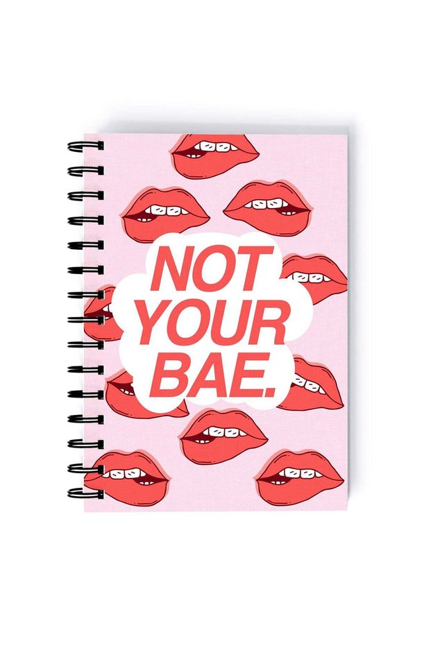Spiral A4 Notebook Typography Relationship Not your Bae Pink Aesthetics