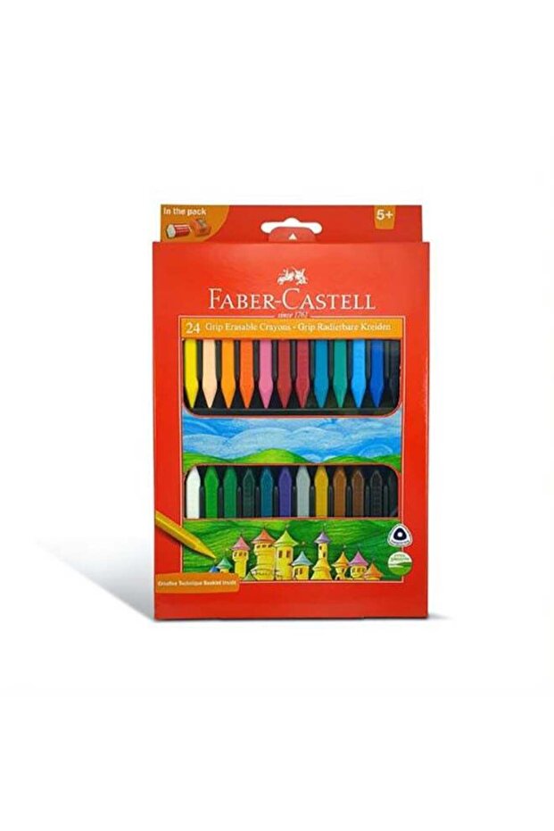 24-Piece Grip Erasable Triangular Crayons Set Multicolour