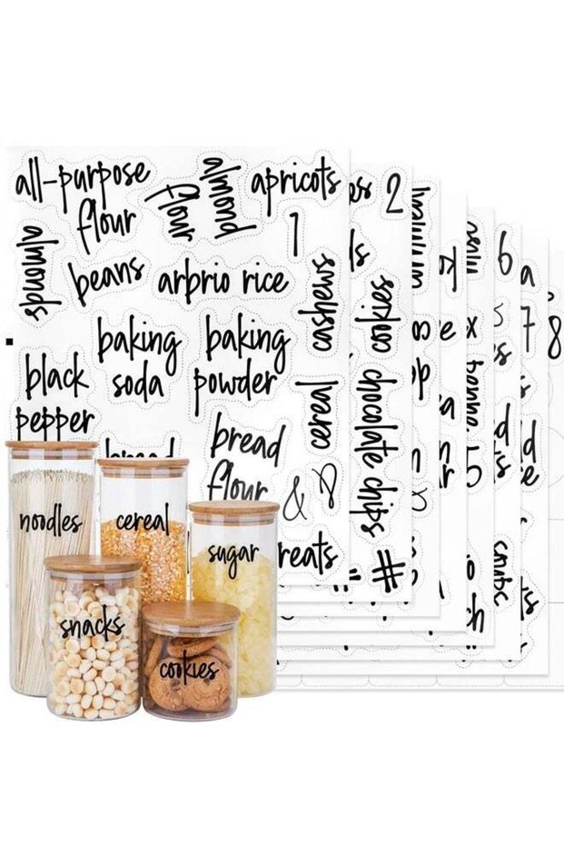 168 PCS Food Pantry Labels, Kitchen Container Storage Labels Spice Organize Storage Jars Boxes Bott
