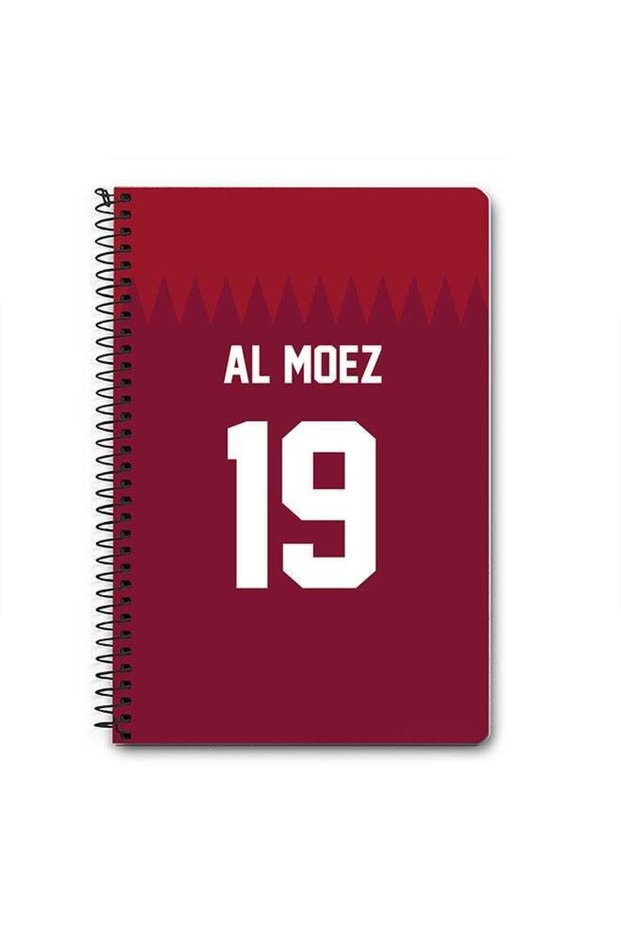 Designer A5 Spiral Notebook Memo Notepad Journal - Football Team - Qatar Player Name - Al Moez