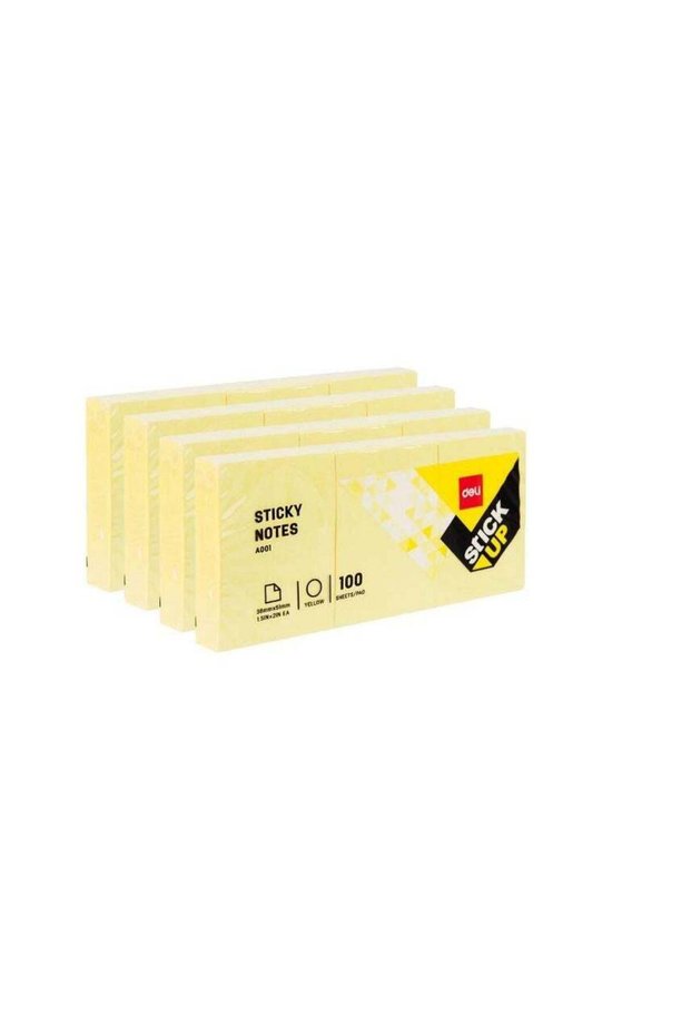 DELI STICKY NOTES 12 PIECE 38MMX51MM A00153 YELLOW 100 SHEETS/PAD