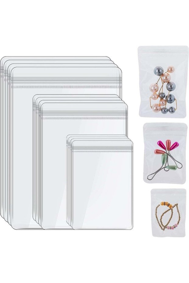 60 Pack Clear Plastic Jewelry Bags, Small Bags for Jewelry Anti Tarnish Jewelry Storage Bags Jewelr
