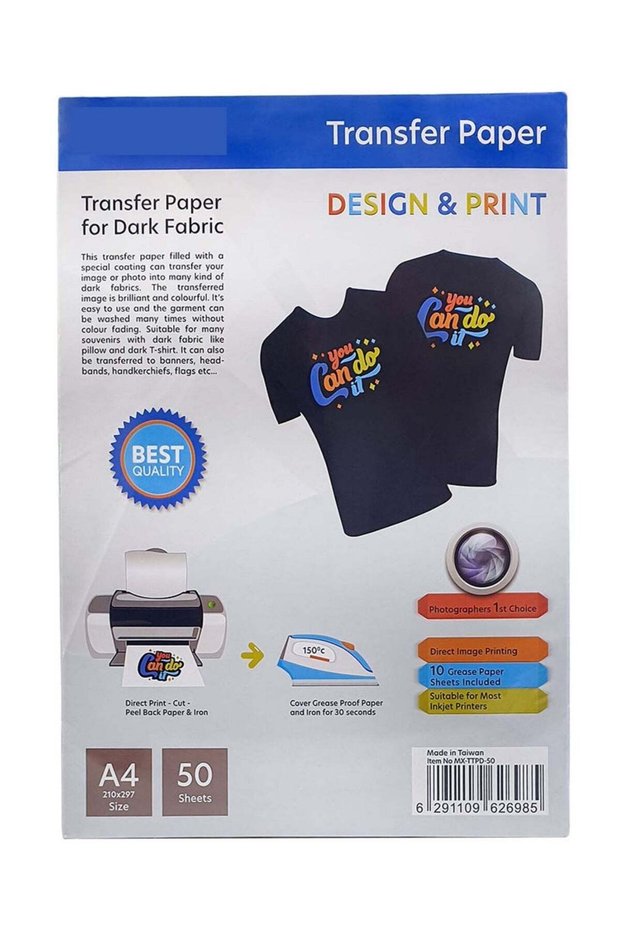 T-Shirt Transfer Paper A4 50 Sheets - Dark
