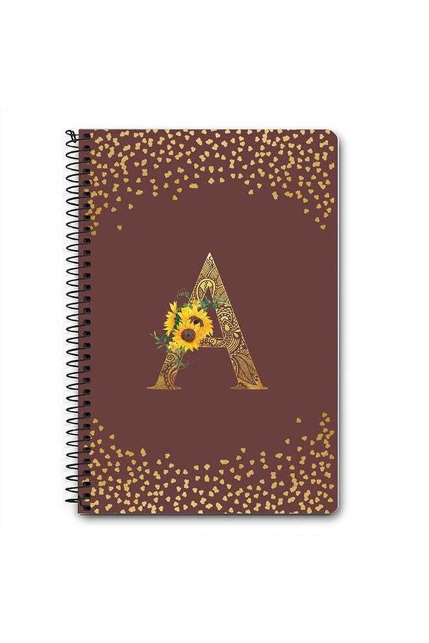 Designer A5 Spiral Notebook Memo Notepad Journal - Custom Monogram Initial Letter Mandala Floral Pa
