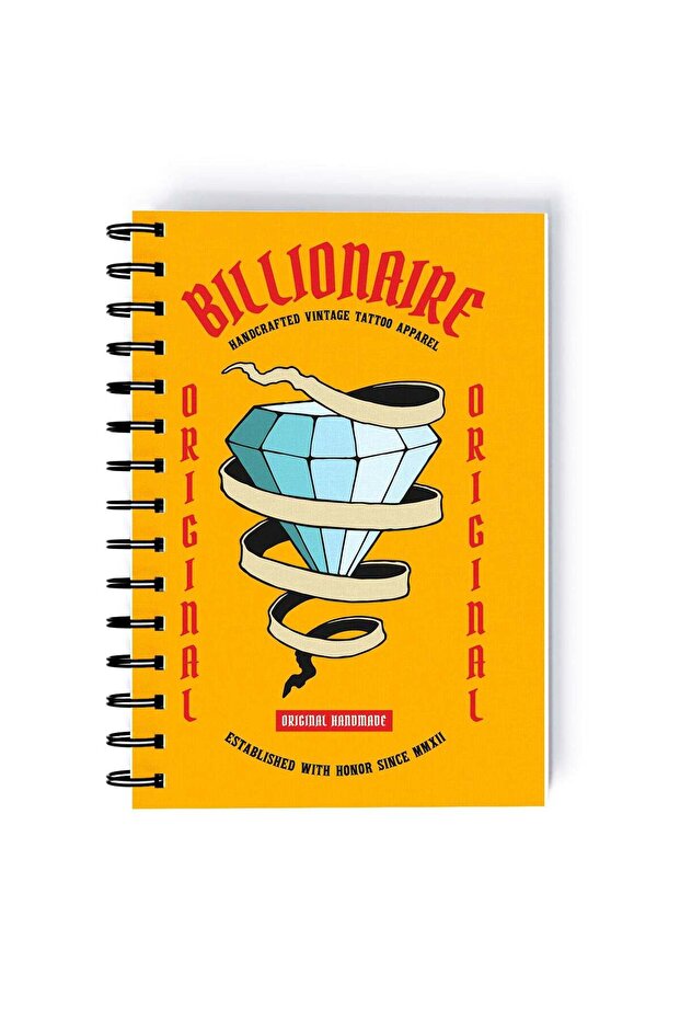 Billionaire Club Design Rectangle Spiral A5 Notebook Multicolour