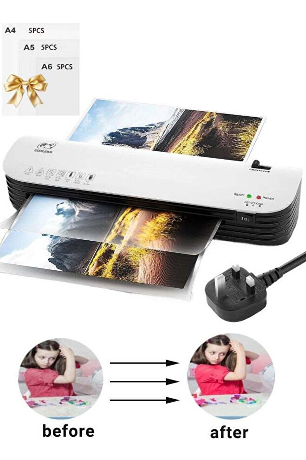 Laminating Machine, Laminator Machine with Hot and Cold Settings, A4A5A6 Laminator Machine Set, A4