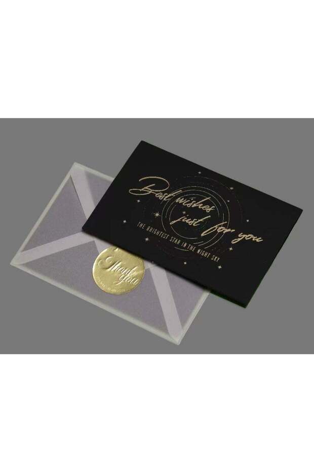 Best wishes just for you card, a gift card that combines black and gold elements, has a unique desi
