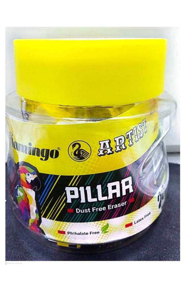 20-Pieces Pillar Free Eraser Assorted color