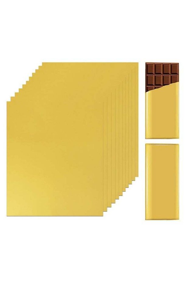 100Pcs Chocolate Bar Wrappers, Foil Candy Bar Wrapper, Chocolate Molds Sugar Tin Foil Wrappers For