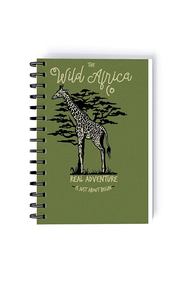 Wild Africa Design Rectangle Spiral A5 Notebook Multicolour