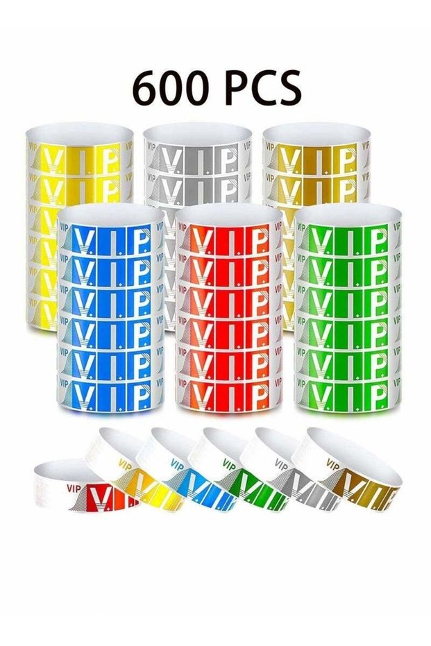 600 PCS Paper Wristbands for Events VIP Armbands Neon Wrist Bands Waterproof Hand Party Concert Lig
