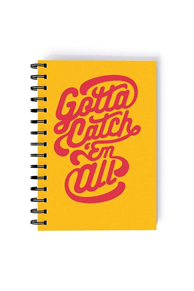 Gotta Catch Em Rectangle Spiral A5 Notebook Yellow/Red