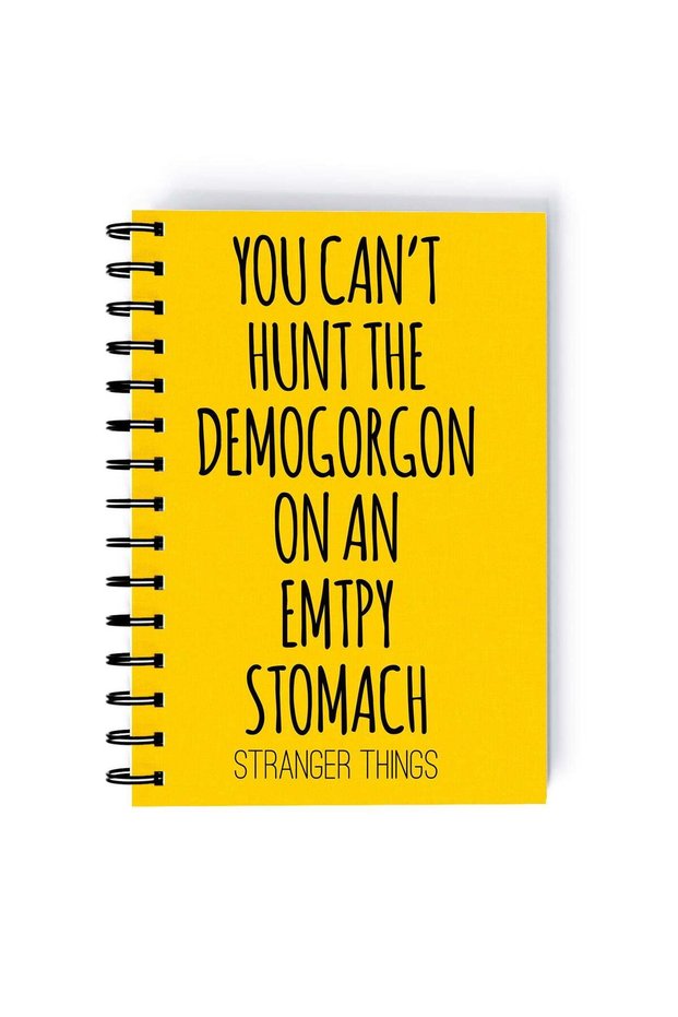 Stranger Things Alphabets Printed Spiral A5 Notebook White/Black/Red