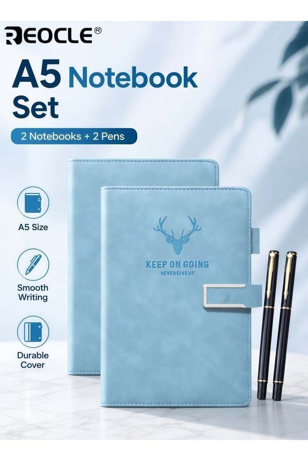 2PCS A5 Notebook and Pen Set with 2 Journals & 2 Pens Textured Cover Writing Kit with Plain Pages a