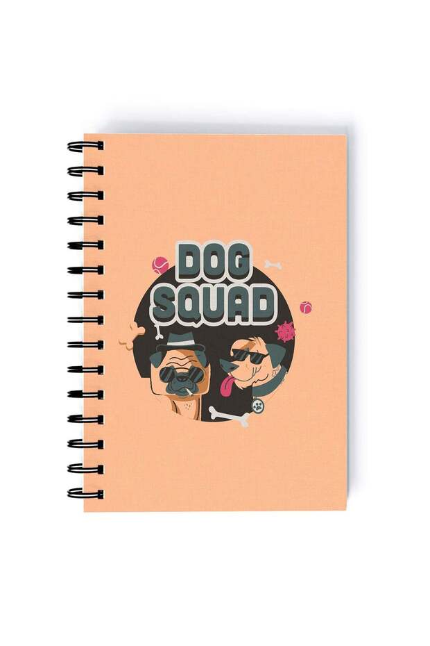 Dog Squad Printed Quality Rectangle Spiral A5 Notebook Multicolour