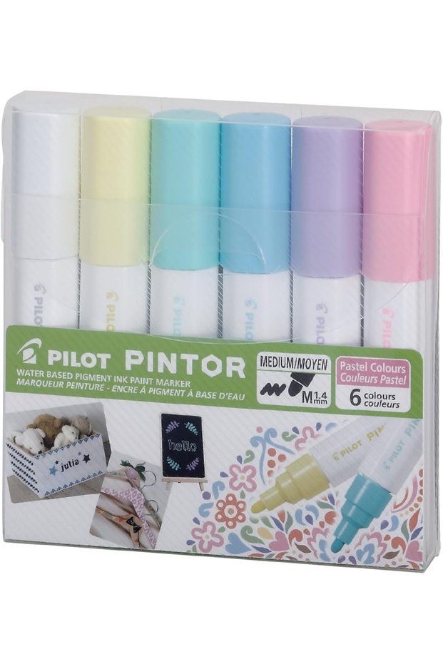Pilot Pintor Medium Pastel Water Based Marker 6-Piece Set