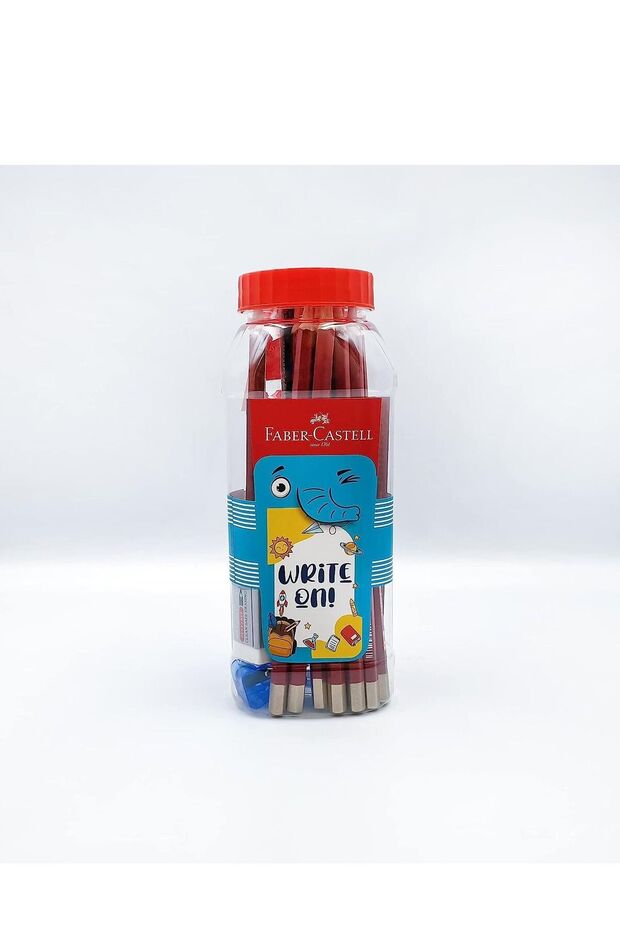 Faber-Castell Writ on Kit 26pcs in a Plastic Jar, (15pc Graphite Pencil+5pc Sharpener+5pc Dust Free
