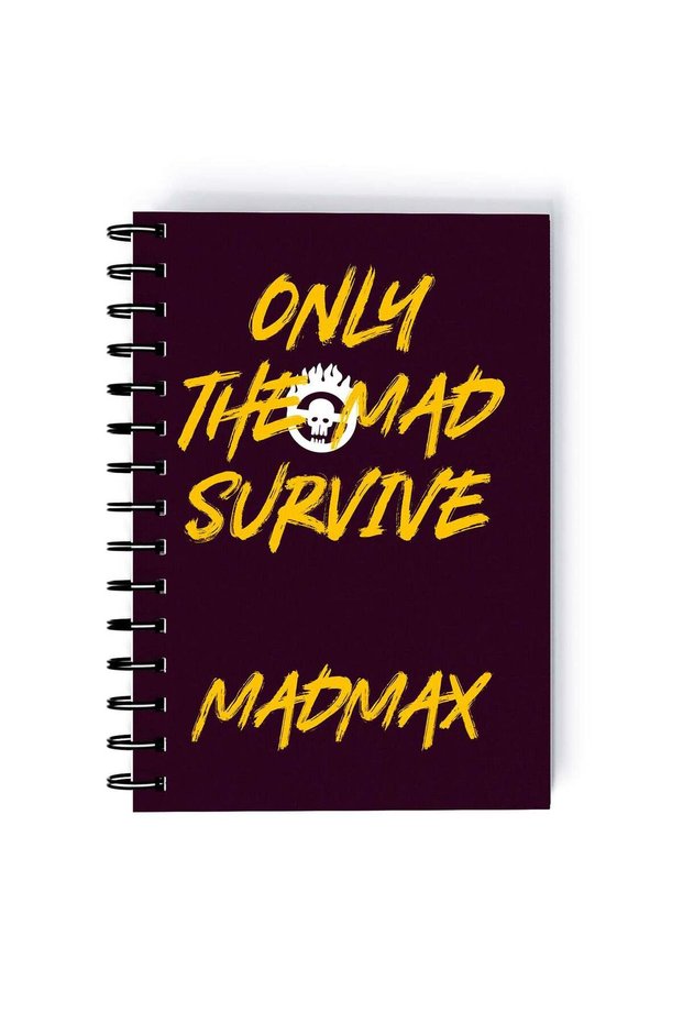 Madmax Printed Spiral A5 Notebook Beige/Orange/Black