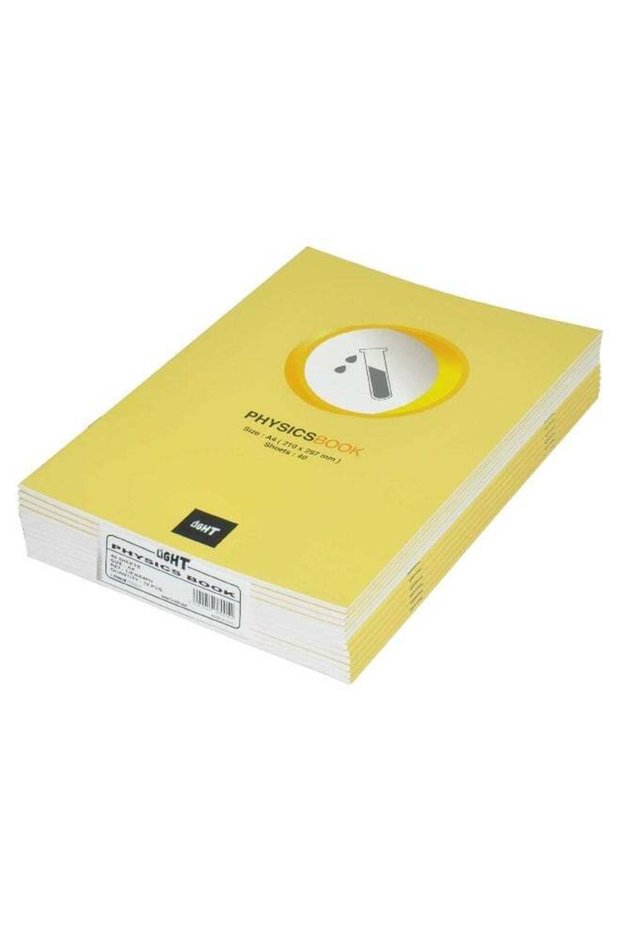 12-Piece Light Physics Book A4, 40-Sheets Yellow