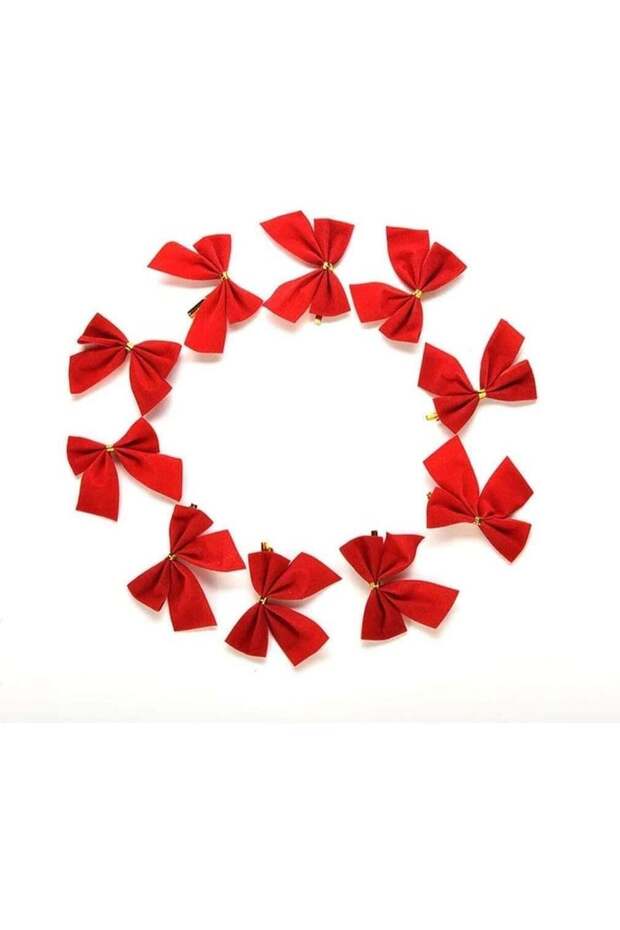 24pcs Red Christmas Decorative Bows for Tree and Wreath Decor