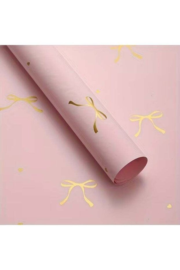 5 Sheets Valentine's Floral Gift Wrapping Paper with Bow Pattern (Pink)