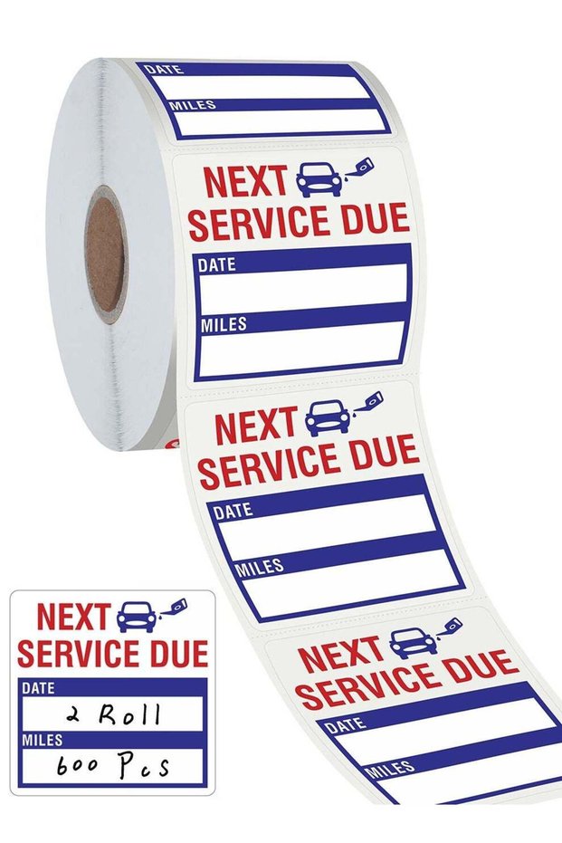 Oil Change Stickers, 600 Pcs 5 * 5cm Car Service Black Stickers, Removable Vinyl Stickers, Oil Chan