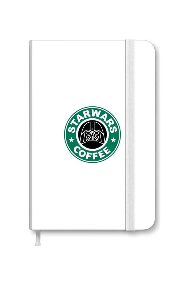 Designer A5 Thick Hardcover Notebook - Starwars Coffee White