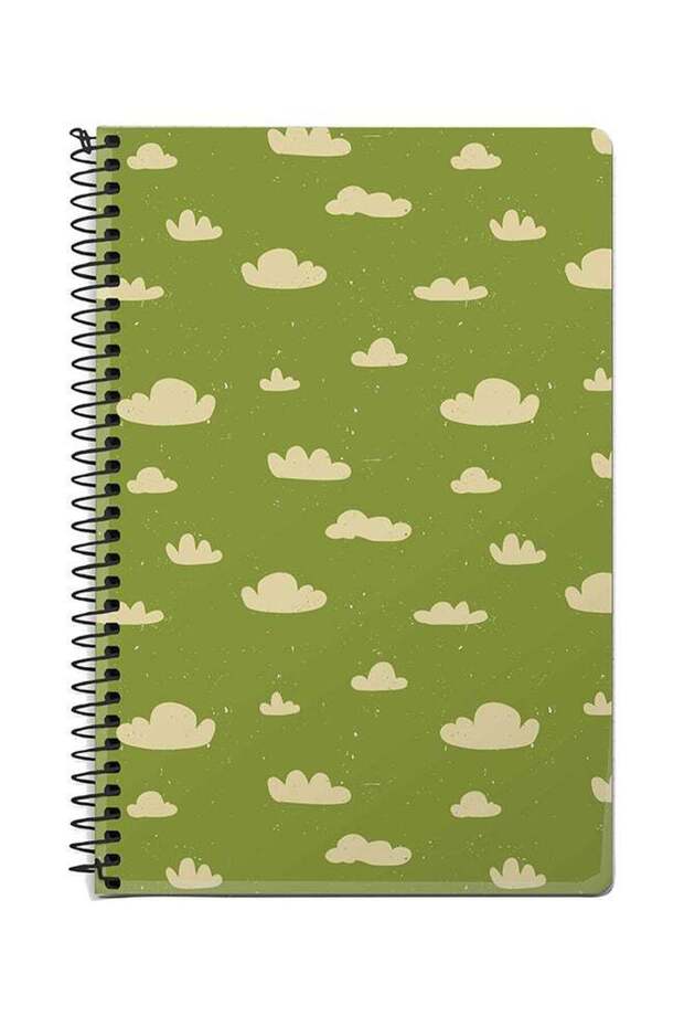 Wandering Clouds A5 Spiral Notebook Green